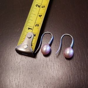 Pink pearl earrings